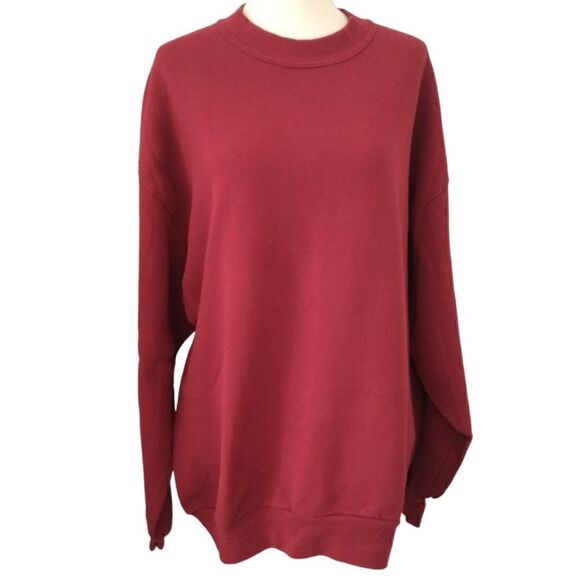 Vintage 90s Jerzees Blank Sweatshirt Pullover 2X Red 2XL USA Mens Womens Fleece. - Picture 10 of 15